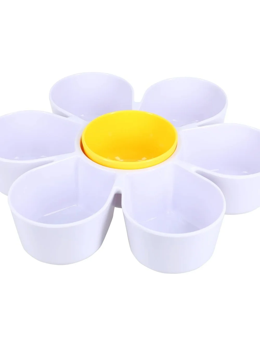 Daisy Chips & Dip Serving Tray with Yellow Center Bowl